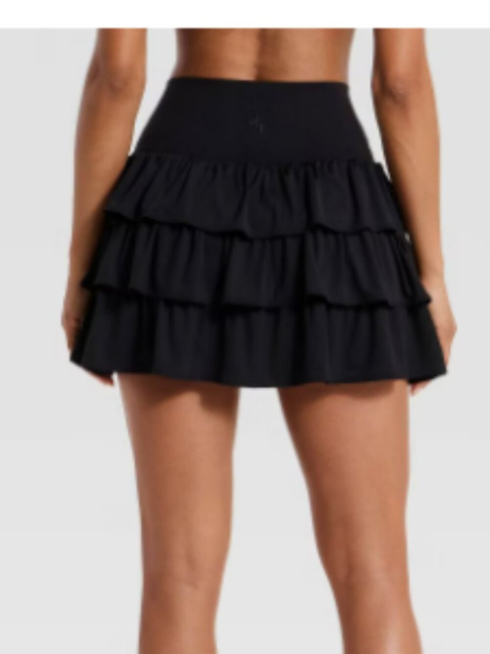 Women's Layered Ruffle Skort JoyLab -Black Large - Picture 3 of 3
